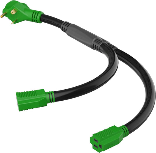 RV Y Adapter - 30A to 15A/15A