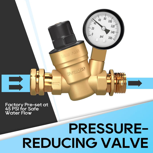 RV Water Pressure Regulator Valve with Adjustable Handle - RVGUARD
