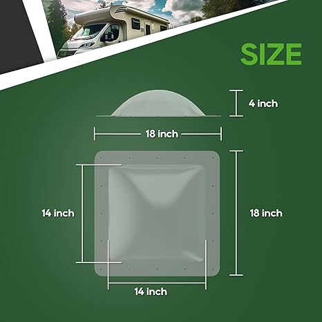 RVGUARD RV Skylight Replacement Outer Dome - Clear - 14*14