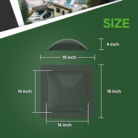 RVGUARD RV Skylight Replacement Outer Dome - Gray - 14*14