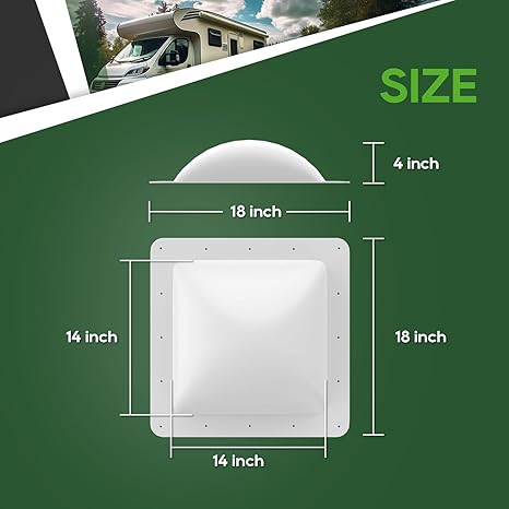 RVGUARD RV Skylight Replacement Outer Dome - White - 14*14