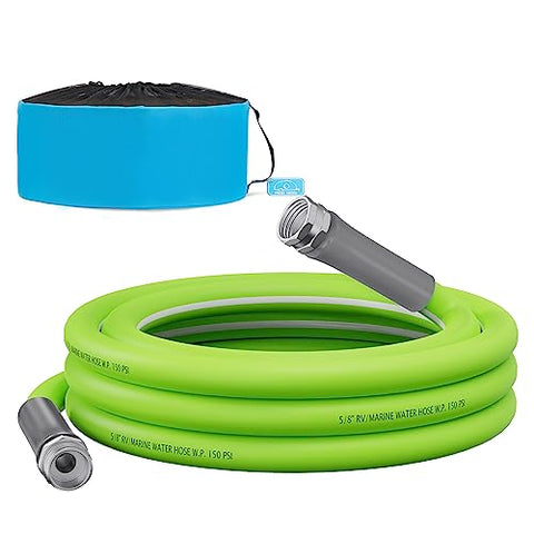 RVGUARD RV Water Hose 15 FT, 5/8'' Inside Diameter Drinking Water Hose, Lead-Free and No Leaking Garden Hose for RV, Trailer, Camper and Garden