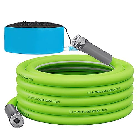RVGUARD RV Water Hose 25 FT, 5/8'' Inside Diameter Drinking Water Hose, Lead-Free and No Leaking Garden Hose for RV, Trailer, Camper and Garden