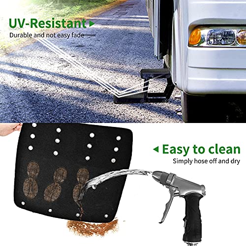  RVGUARD 3 Pack RV Step Rugs 22 Inch RV Step Covers Wrap Around  Camper Stair Rugs for Radius Steps (Black) : Automotive