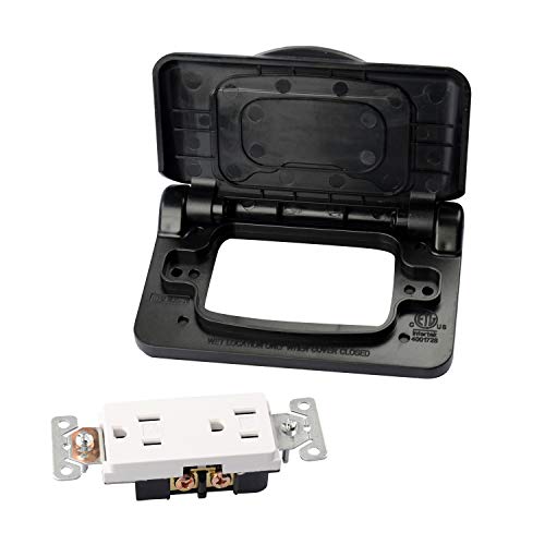 RV Weatherproof Receptacle Cover - Black - RVGUARD