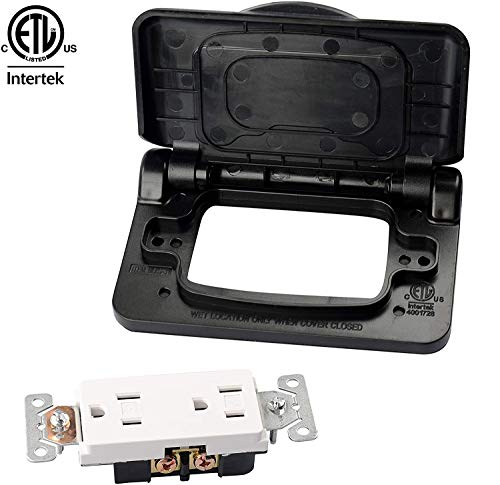 RV Weatherproof Receptacle Cover - Black - RVGUARD