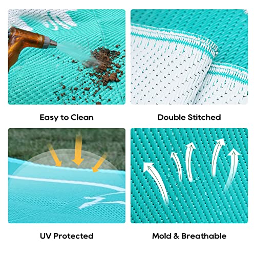 Reversible Outdoor Rugs 9 x 18 Feet - Green - RVGUARD