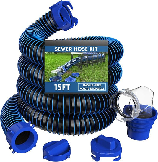 One-Piece RV Sewer Hose Kit - 3/10/15/20ft