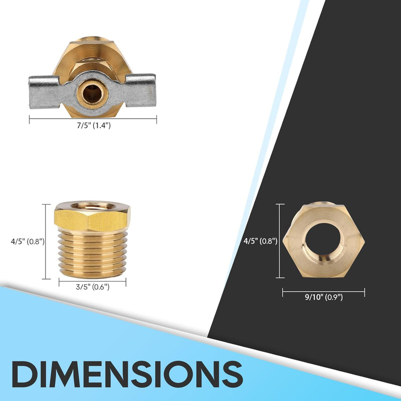 Load image into Gallery viewer, 1/2&#39;&#39; RV Water Heater Replacement Drain Valve - Dimensions
