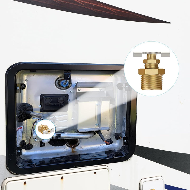 Load image into Gallery viewer, 1/2&#39;&#39; RV Water Heater Replacement Drain Valve - Usage Scenarios
