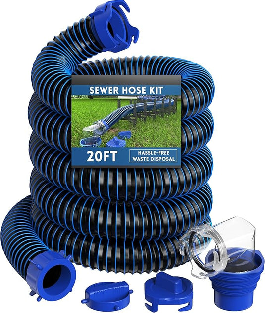 One-Piece RV Sewer Hose Kit - 3/10/15/20ft
