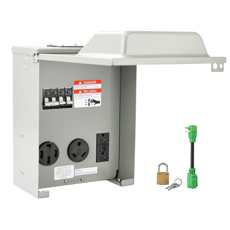 Load image into Gallery viewer, 3 Receptacles Power Outlet Panel with 20 Amp Adapter
