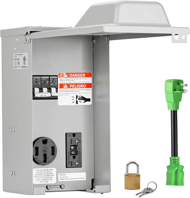 Load image into Gallery viewer, 2 Receptacles Receptacles Power Outlet Panel with 20 Amp Adapter - RVGUARD
