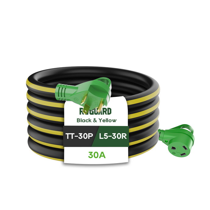 30 Amp RV Extension Cord - Black&Yellow