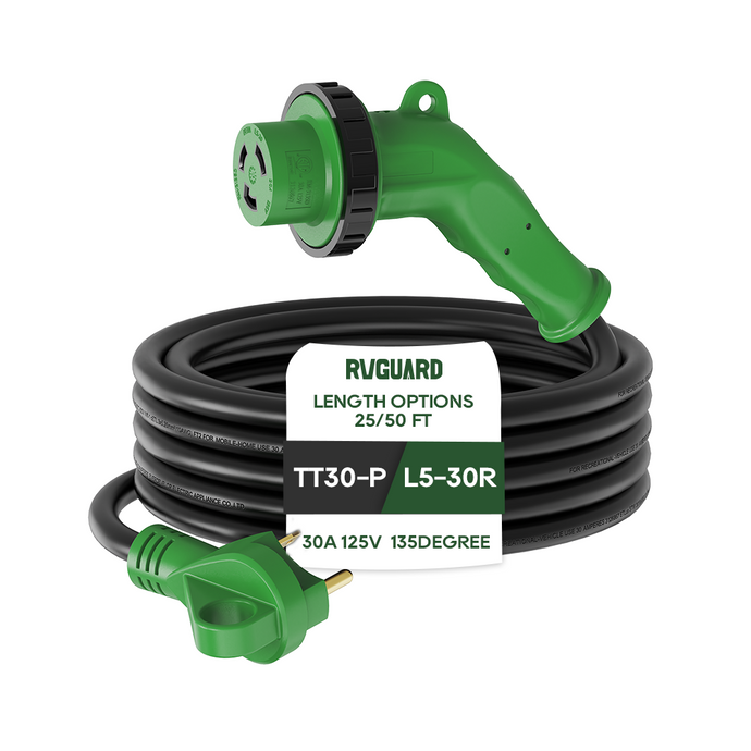 30 Amp RV Extension Cord with 135° Handle