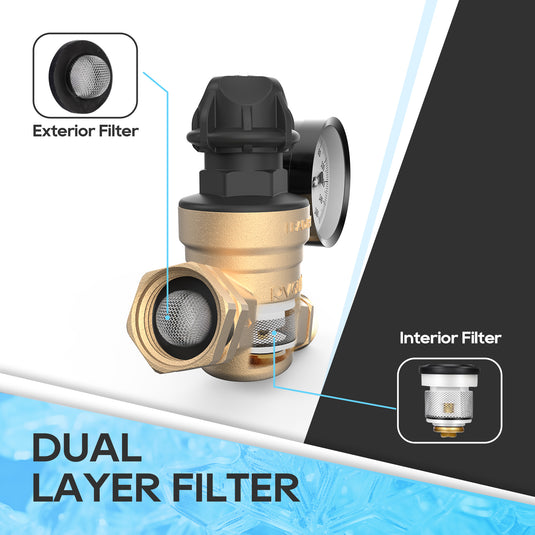 Winter RV Water Bundle: Heated Hose + Adjustable Pressure Regulator