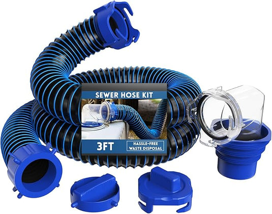 One-Piece RV Sewer Hose Kit - 3/10/15/20ft