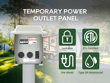 RVGUARD RV Temporary Power Outlet Panel with Breaker | ETL Listed 20/30 ...