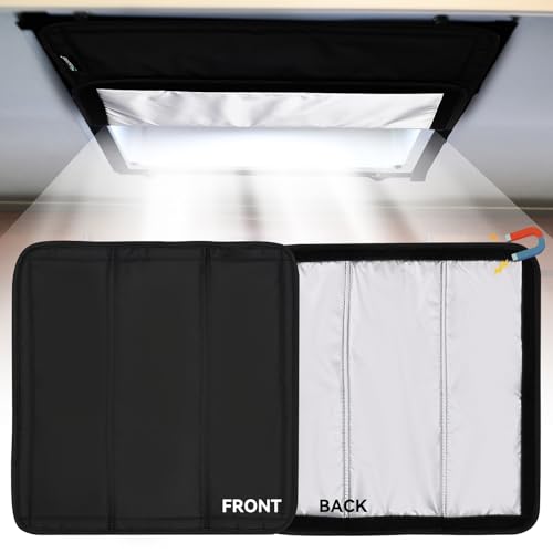 Load image into Gallery viewer, RVGUARD RV Door Window Shade Cover - Magnetic RV Blackout Skylight Shade Cover, UV Protection with Storage Bag (16” x 16”, Black)
