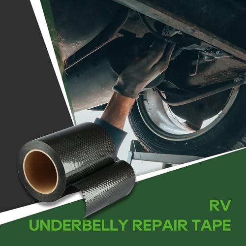 RVGUARD RV Underbelly Tape RV Underbelly Material Waterproof Repair Tape with Permanent Sealing Adhesive for RV, Camper, Travel Trailer, Tear Repair Patch (6'' x 50')