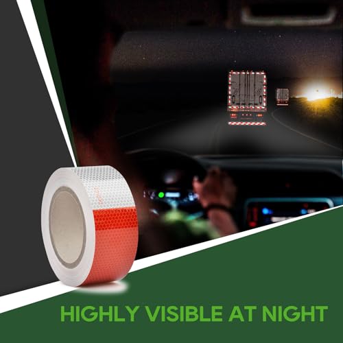 Load image into Gallery viewer, RVGUARD 2 Inch x 50 Feet DOT-C2 Trailer Reflective Tape, Waterproof, Highly Visible Red &amp; White Tape for Trailers, Outdoor Cars, Trucks
