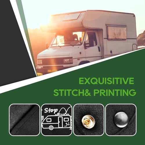 Load image into Gallery viewer, RVGUARD RV Door Window Shade Cover - RV Blackout Window Cover with Printing, an-UV and Privacy Protection, (16” x 25”, Never Stop RVing)
