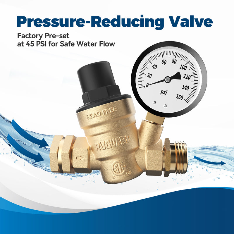 Load image into Gallery viewer, RV Water Pressure Regulator Valve with Adjustable Handle
