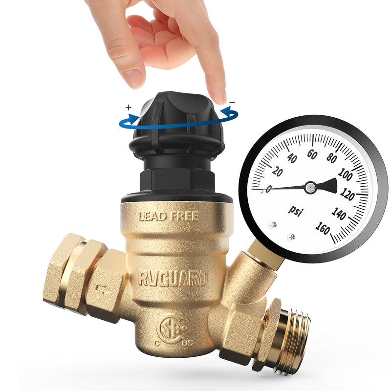 Load image into Gallery viewer, RV Water Pressure Regulator Valve with Adjustable Knob

