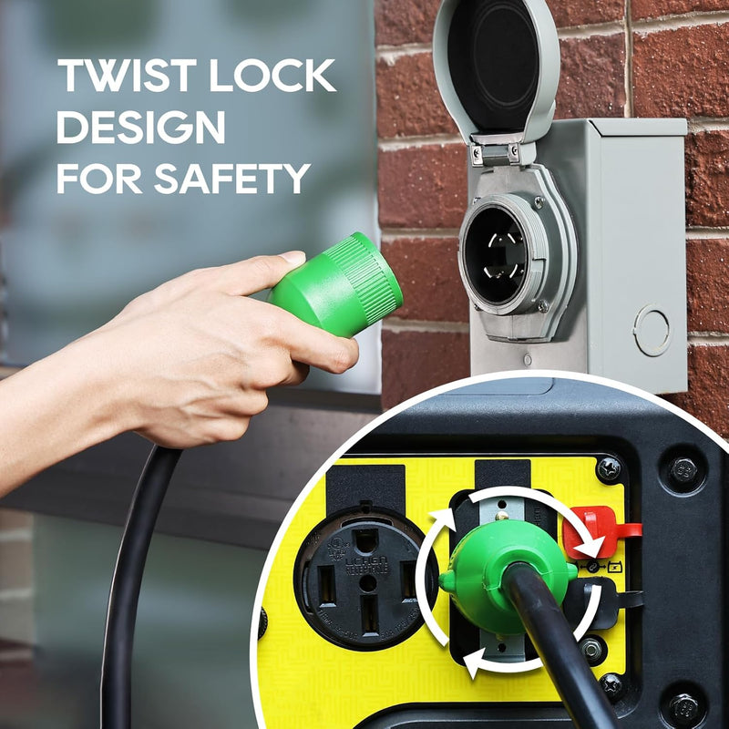 Load image into Gallery viewer, 4 Prong Generator Extension Cord 30 Amp 10 Foot - Twist Lock Design
