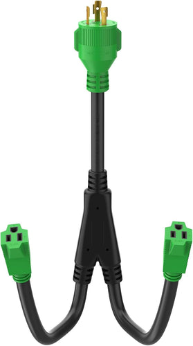 Generator Adapter Cord - L5-30P to Dual 5-15R