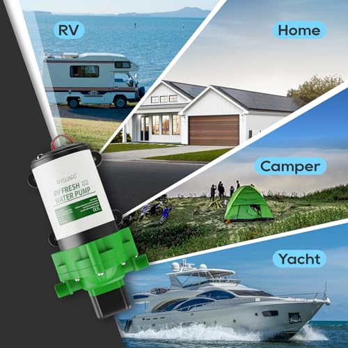 Load image into Gallery viewer, RVGUARD Fresh Water Pump, 12V DC Self Priming Water Pump, 3.5 GPM 45 PSI RV Diaphragm Water Pump with Strainer Filter, Adapters, for RV, Yacht, Garden, Camper
