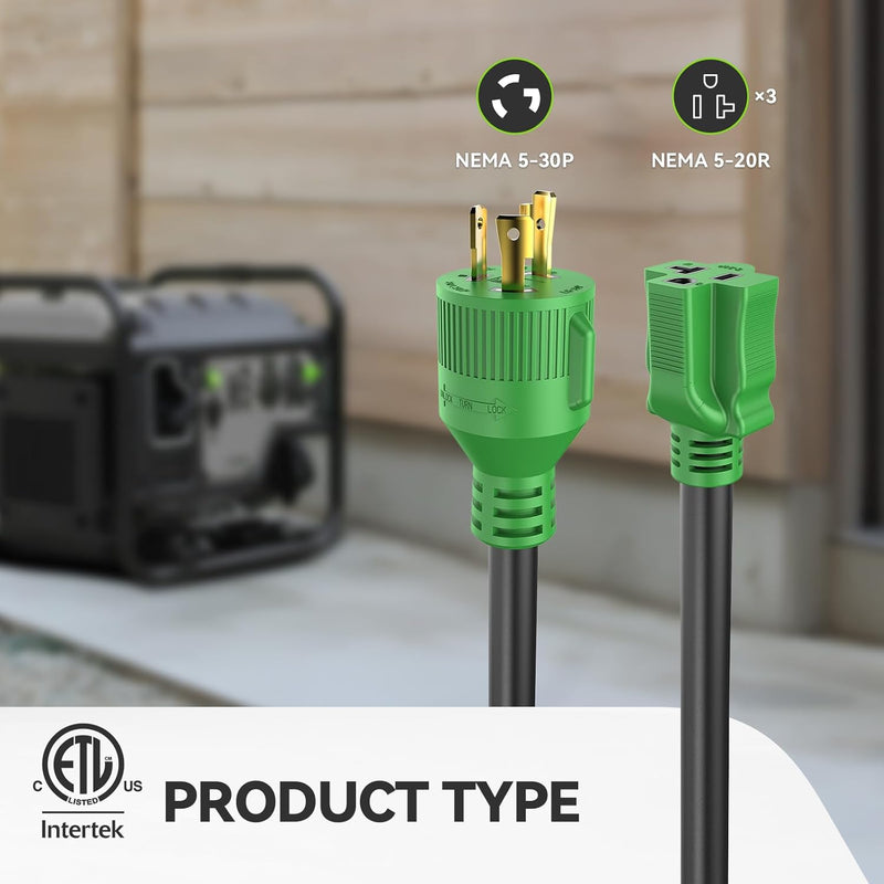 Load image into Gallery viewer, 3-Way Generator Adapter - L5-30P to 3 x 5-20R
