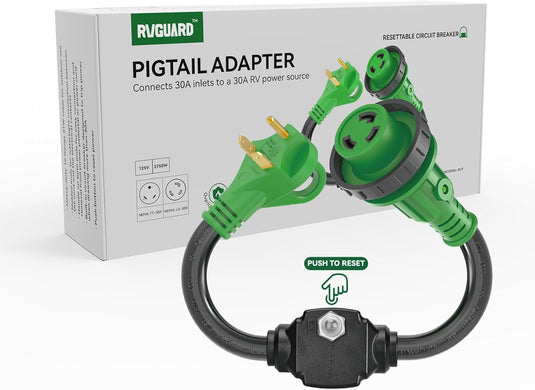 135° 30A to 30A RV Plug Adapter with Locking Connector