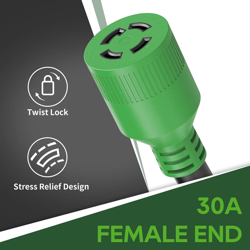 Load image into Gallery viewer, 30 Amp to 30 Amp Generator Adapter Cord
