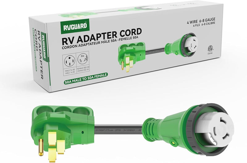 50 Amp RV Power Adapter with Locking Plug & LED Indicator | RVGUARD