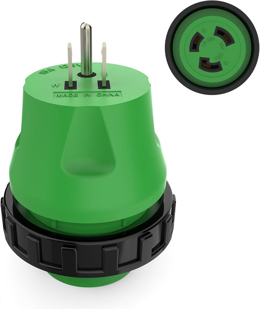 15 Amp to 30 Amp RV Adapter Plug - 5-15P to L5-30R