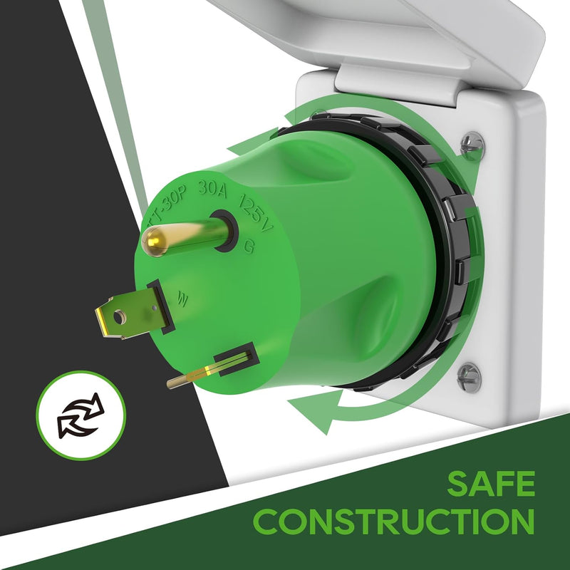 Load image into Gallery viewer, 30 Amp to 30 Amp RV Adapter Plug - TT-30P to L5-30R
