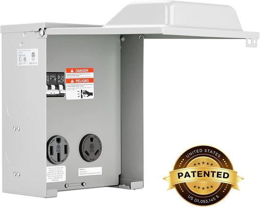 2 Receptacles Power Outlet Panel with 20 Amp Adapter - 30A + 50A