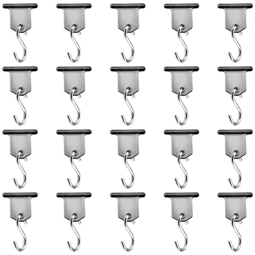 RVGUARD RV Awning Light Holder, 20 Pack, Clips Easily Slide into RV Awning Roller Bar Channel, Each Hook can Support 15 lbs