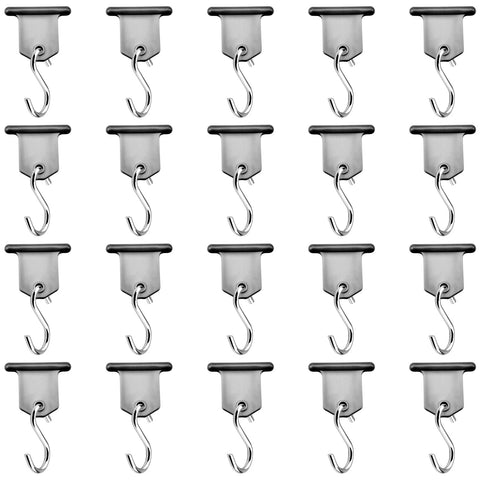 RVGUARD RV Awning Light Holder, 20 Pack, Clips Easily Slide into RV Awning Roller Bar Channel, Each Hook can Support 15 lbs