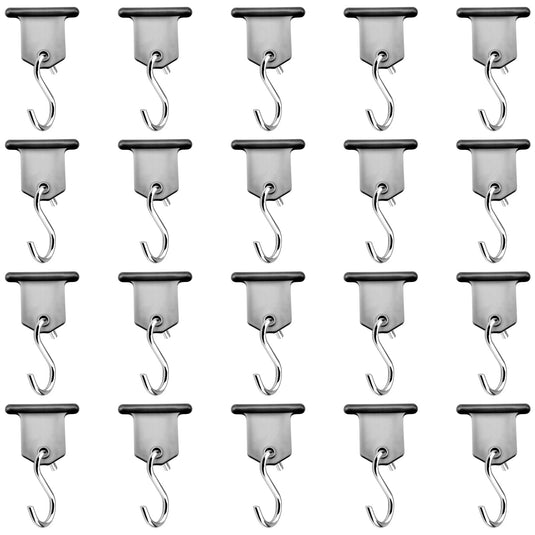 RVGUARD RV Awning Light Holder, 20 Pack, Clips Easily Slide into RV Awning Roller Bar Channel, Each Hook can Support 15 lbs