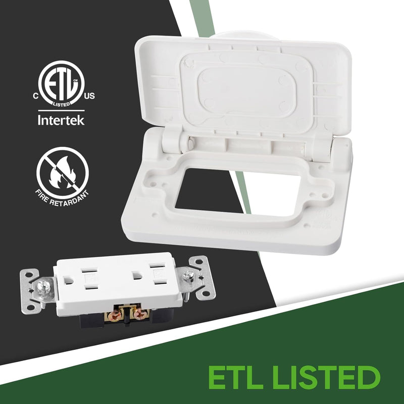 Load image into Gallery viewer, RV Weatherproof Receptacle Cover - White
