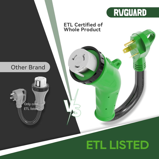 135° 30A to 50A RV Plug Adapter with Locking Connector