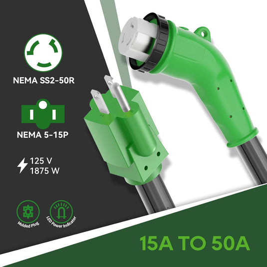 135° 15A to 50A RV Plug Adapter with Locking Connector