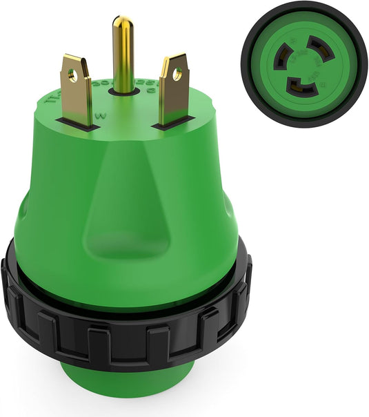 30 Amp to 30 Amp RV Adapter Plug - TT-30P to L5-30R
