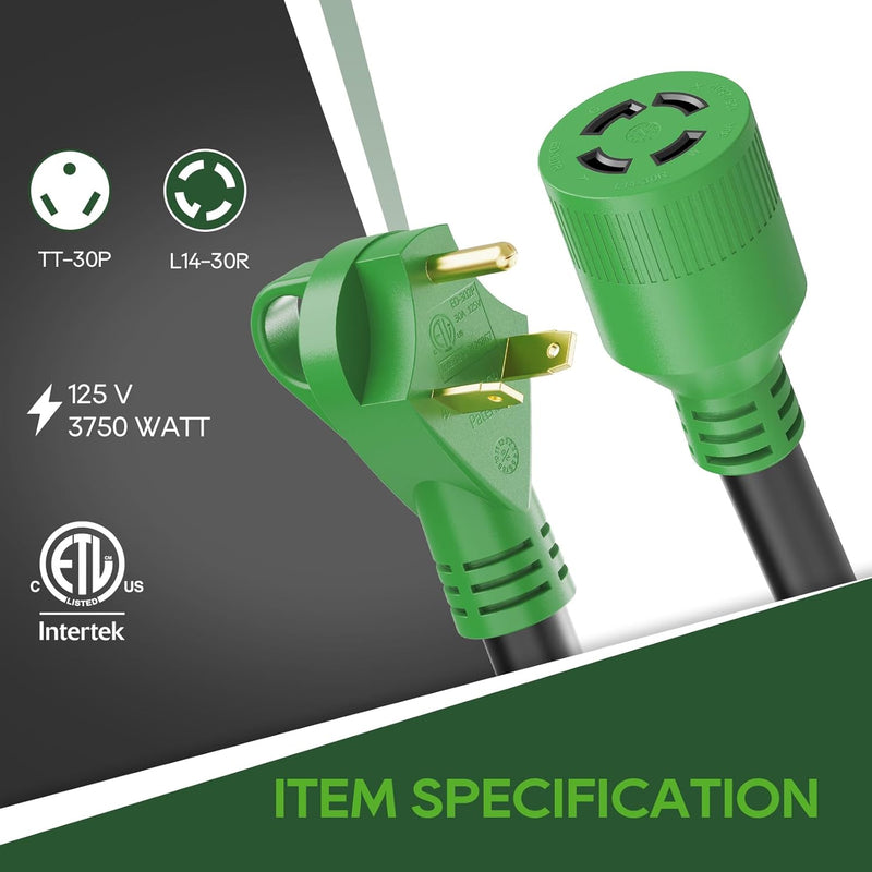 Load image into Gallery viewer, 30 Amp to 30 Amp Generator Adapter Cord

