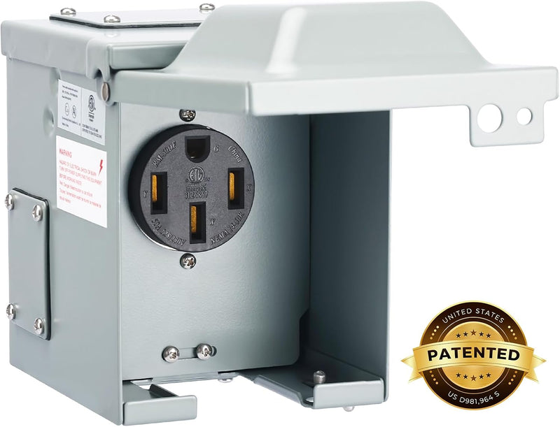Load image into Gallery viewer, 125/250 Volt 50 Amp RV/EV Outlet Box 14-50R
