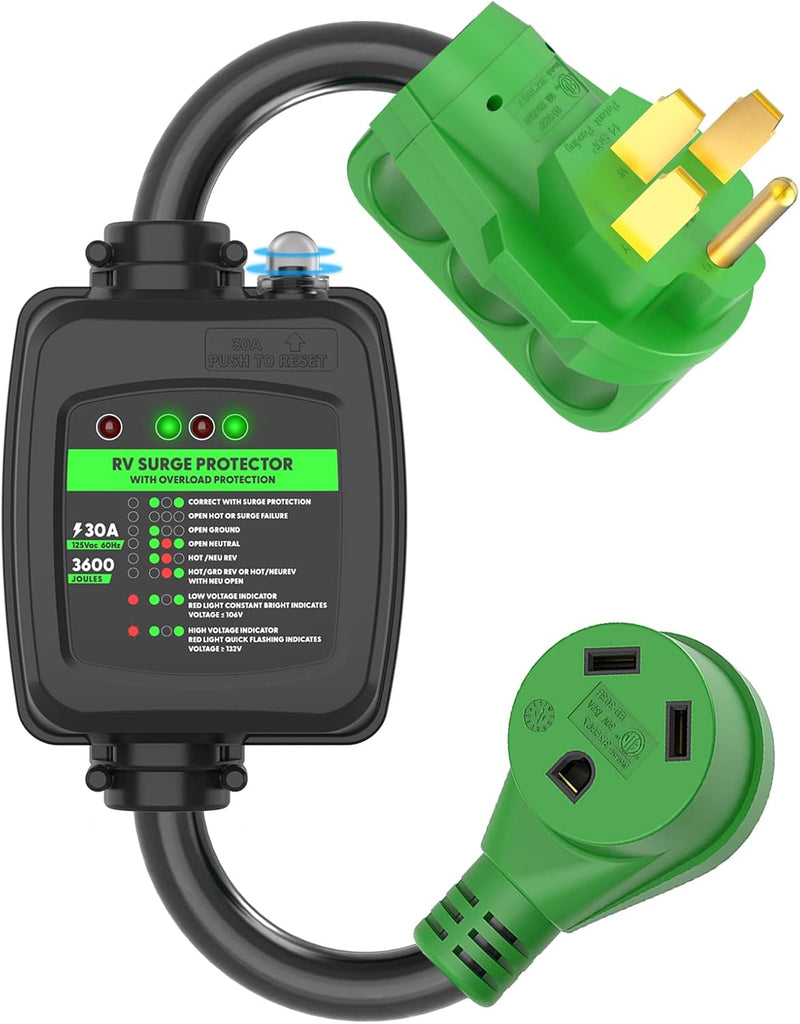 Load image into Gallery viewer, 50 Amp to 30 Amp RV Surge Protector Adapter - 14-50P to TT-30R
