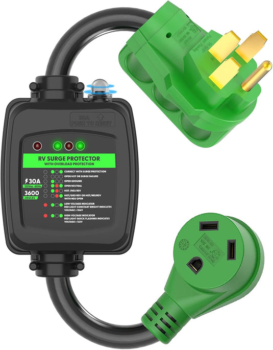 50 Amp to 30 Amp RV Surge Protector Adapter - 14-50P to TT-30R