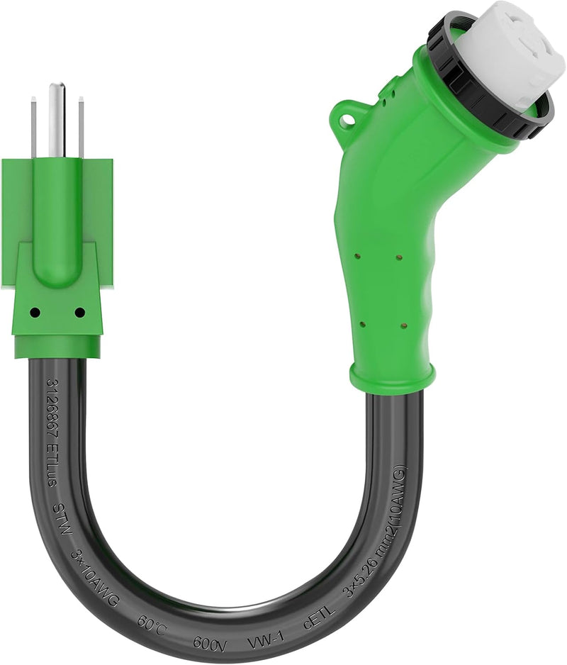 Load image into Gallery viewer, 135° 15A to 50A RV Plug Adapter with Locking Connector
